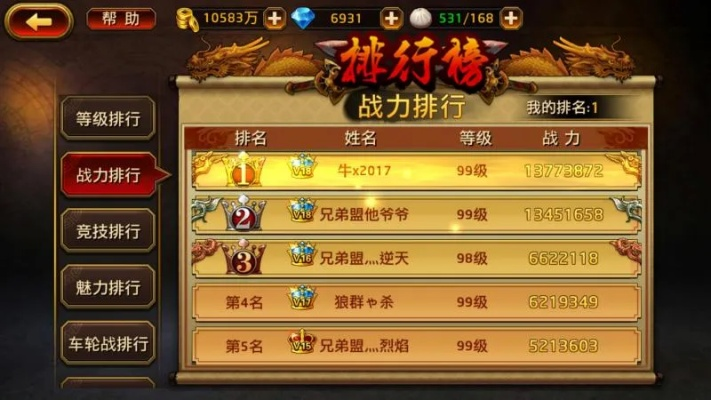 传奇世界手游战力排行榜，顶尖玩家的战斗力量揭秘！